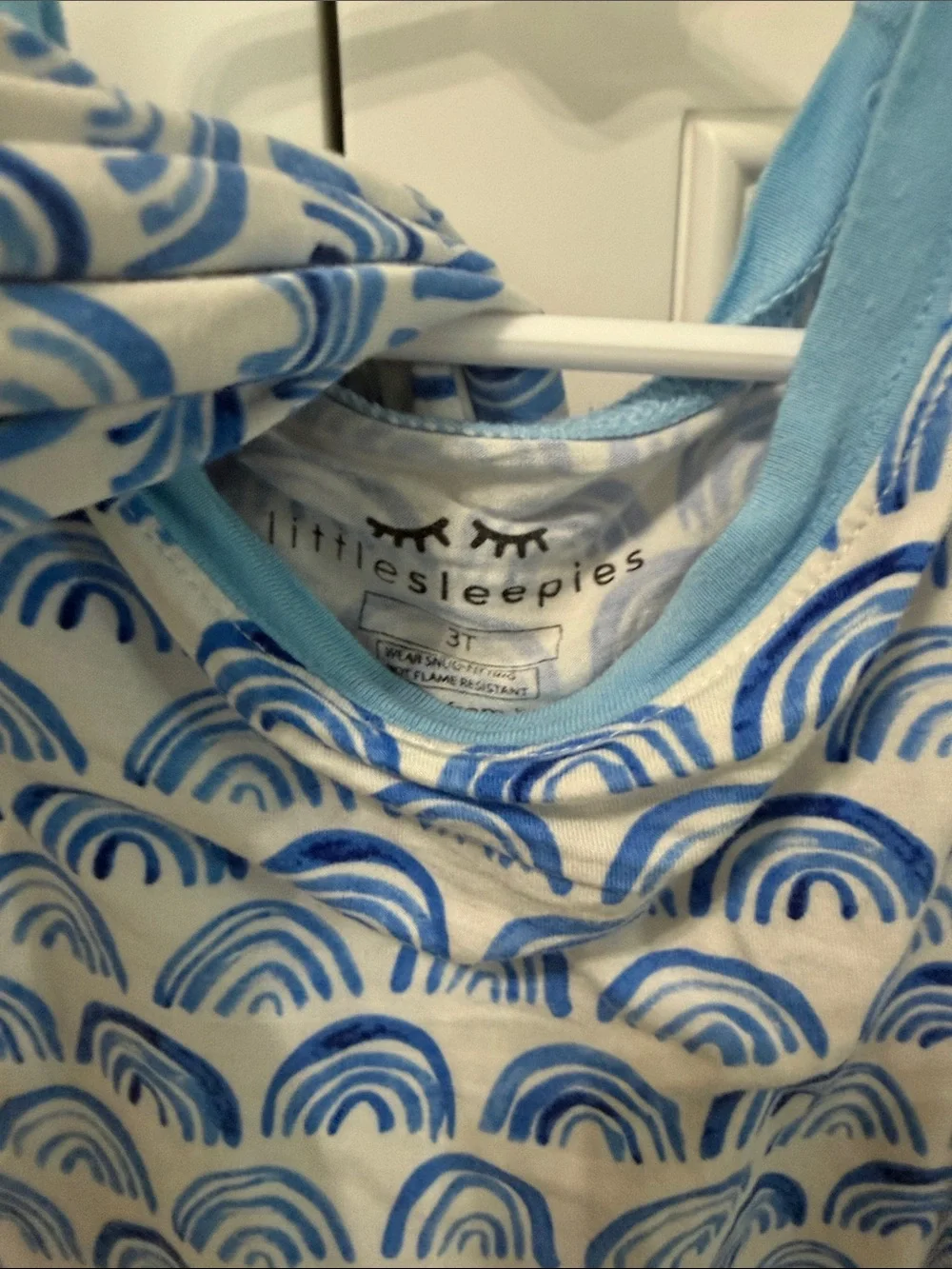 Little Sleepies Blue and White Rainbow Print Pajamas
